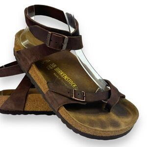 Birkenstock Yara Oiled Leather Habana Brown Ankle Strap Sandals Women’s 38 / 7
